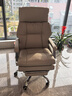 曙光童年真皮老板椅可躺按摩大班椅商务办公椅子舒适久坐书房椅家用电脑椅 米灰色+搁脚 头层牛皮 实拍图