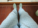 浪莎长睡裤男纯棉日系格子宽松大码青年水洗棉休闲居家裤 深灰 M 实拍图