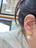 珍尚银中国黄金和田玉银耳钉女耳坠饰轻奢圣诞节礼物生日送女友老婆S925 实拍图
