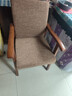 岳虎 全实木靠背椅带扶手家用阳台休闲椅单人椅麻将椅子老人椅扶手椅 2018A胡桃+咖啡色布（可拆洗） 实拍图
