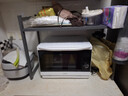 四季沐歌厨房置物架台面微波炉置物架可伸缩烤箱架子家用多层厨房收纳支架 枪灰加长【加长80cm+6挂钩】 实拍图