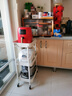 炊大皇 厨房置物架三层 免安装推车层架折叠厨房落地储物架 玉兰白 实拍图