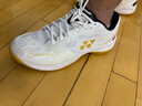 YONEX尤尼克斯羽毛球鞋yy入门级训练减震动力垫男女SHB101CR 白/金43码 实拍图