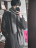 JEEP SPIRIT吉普假两件卫衣连帽拼接中长款风衣男士英伦风春秋季宽松阔版大衣 黑色 XL 晒单实拍图