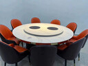 酒店餐桌大圆桌电动转盘岩板16人20人餐厅火锅桌带电磁炉别墅家用 1.3米圆桌+手动转盘 实拍图