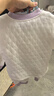 婧麒婴儿秋衣套装女宝宝高腰保暖秋裤宝宝分体纯棉衣服夹棉内衣裤 紫色向日葵 90 cm 实拍图