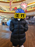 保姆鹅  【风墙】儿童羽绒服宝宝中长款护脸加厚外套保暖童装[NG2664] 炭黑 120 实拍图