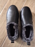 可牧丽羊冬季真皮鞋男保暖防滑羊毛鞋防滑皮毛一体加绒一脚蹬加厚皮鞋男冬 黑色 建议选大一码 40 实拍图