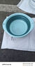 洁丽雅（Grace） 可折叠脸盆旅行出差酒店户外宿舍家用学生洗衣脸盆洗脚盆便携式 蓝色大号【送1个挂钩】 实拍图