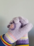 牧萌儿童手套秋冬季男女童保暖全指手套宝宝小学生女孩针织手套 紫色 实拍图