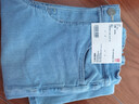 优衣库童装女童微喇牛仔裤水洗产品喇叭休闲长裤479102 62 粉蓝色 120 实拍图