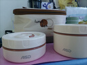爱仕达（ASD）饭盒便当盒可微波炉加热上班族学生便携餐盒4件套装RWS04H10WG 实拍图