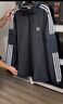 adidas休闲简约三条纹梭织立领夹克外套男装秋季阿迪达斯三叶草   黑色（推荐选大一码）   M 实拍图