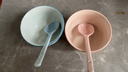 【天天低价】新款釉下彩陶瓷碗餐具套装少女心ins风陶瓷碗勺 【99%人选择】梦幻粉蓝两碗两勺 实拍图