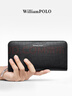 WILLIAMPOLO卡包男大容量真皮钱包男长款头层牛皮多卡位七夕情人节礼物送男友 B款-两排卡位+多功能位 实拍图