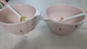 少女心草莓双耳碗勺加厚汤碗沙拉碗饭碗家用碗高颜值釉下彩餐具 浅粉草莓双耳碗（2碗2勺） 4件套 实拍图