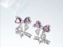XUPING旭平首饰合金时尚彩宝蝴蝶飘带耳钉女生日常百搭送生日礼物 贵宾紫 实拍图