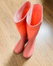 雨鞋女款成人高筒雨靴防滑水鞋长筒防水防臭加绒水靴 红色 M （37-38） 24CM 实拍图