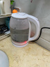 万利达电水壶1.8L高硼硅玻璃电热烧水壶家用大容量不锈钢开水茶壶烧水器蓝光烧水可视养生花茶壶 白色（自动保温款） 1.8L 实拍图
