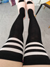 浪莎袜子女秋冬过膝条纹长袜子日系韩版学院风日系大腿袜学生长筒棉袜 实拍图