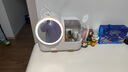 赟娅新年化妆镜台式led灯桌面带灯便携补光梳妆镜情人节化妆品收纳盒 象牙白【女神款+三色LED灯】 实拍图