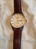 冠琴（GUANQIN）手表男士全自动机械表瑞士品质防水夜光精钢双日历学生多功能腕表 棕皮间金白面（SY款） 实拍图
