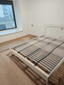 宜家（IKEA）NESTTUN奈斯顿铁艺床铁床床架双人床加厚简约卧室出租房 白色床架/朗塞特床板+加硬弹簧床垫1.5x2m 实拍图