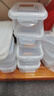 龙士达微波炉饭盒上班族保鲜盒 透明塑料密封便当盒可加热 400ML 4个装 实拍图