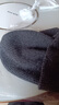CACUSS纯羊毛毛线帽子男士秋冬加厚保暖护耳帽大头围套头针织帽黑深灰 实拍图