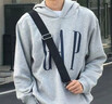 GAP男女装2025秋季新款logo印花抓绒宽松套头连帽衫卫衣786923 浅灰色 S (165/88A) 亚洲尺码 实拍图