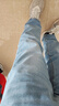 真维斯（Jeanswest）王一博代言牛仔裤男秋冬新款天丝舒适修身直筒高端潮牌休闲裤子男 浅蓝【天丝常规】 34 码(2尺7) 【建议150-160斤】 实拍图