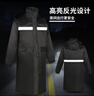 乐优佰易 雨衣成人 XXL 雨衣成人防暴雨 连体雨披 反光防雨服 巡逻保安黑色 实拍图