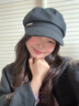 七色纺贝雷帽女秋冬季帽子女八角帽女士报童画家帽鸭舌贝雷帽 黑色 晒单实拍图