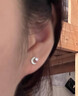 芯奢S999足银星月耳钉女士小众设计拧扣儿童养耳洞免摘耳骨钉耳饰纯银 S999足银星月单只 实拍图