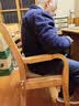 岳虎 实木椅子 靠背椅洽谈椅会议椅餐椅带扶手椅老人椅家用单人麻将椅 205浅色（坐高42cm) 实拍图