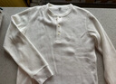 优衣库男装女装情侣华夫格亨利领套头衫长袖T恤25秋冬新款479784 01 乳白色 XS 实拍图