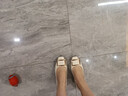 NINE WEST/玖熙牛漆皮革女单鞋优雅方头浅口粗跟通勤鞋NH208005FT米白 35 实拍图
