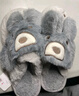 洁丽雅棉拖鞋女士秋冬季外穿可爱居家情侣包跟保暖毛毛绒拖鞋男棉鞋冬天 藏青 【可爱兔兔】 40-41 (适合39-40码) 实拍图