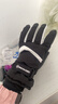 目丸保暖手套男女户外冬天骑行防寒风加绒厚触屏女防水冬季棉滑雪手套 4#黑米色 深度暖手套-女款 实拍图