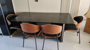 优蒂斯国补意式简约现代黑色岩板餐桌椅组合长方形桌子复古小户型饭桌 餐桌+4伊姆斯椅 1.6米 实拍图
