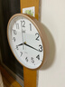 康巴丝（Compas）挂钟客厅静音简约客厅石英钟表挂墙时钟 c2855 金色 26cm直径 实拍图