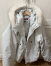 F426【赵露思同款】新国标90绒加厚大毛领工装派克连帽羽绒服 白灰色 预售 S 实拍图