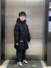 保姆贝贝儿童羽绒服中长款男款过膝2025冬季新款加厚中大童男童学生外套 黑色 140 实拍图