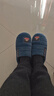 大嘴猴（paul frank）棉拖鞋男士秋冬季室内家居拖鞋毛绒保暖厚底棉鞋男款深蓝280PF607 实拍图