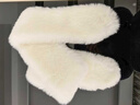 法式高档仿狐狸毛围巾女冬季围脖女士毛领护颈加厚毛绒脖套披肩 白色 100CM 实拍图