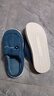 小熊小兔新款秋冬季情侣保暖学生男拖鞋女厚底防滑外穿居家棉拖鞋 小熊小兔棉拖-藏青色 42-43 适合41-42 实拍图