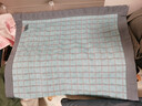 然牌蓝色方格枕巾一对  A类100%纯棉 防汗防油加大加厚枕头巾 55x80cm 实拍图