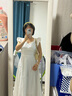 斤慕无袖背心吊带连衣裙子女2025海边度假休闲宽松不规则拼接长裙七夕 白色M 实拍图