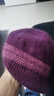 啄木鸟中老年帽子女冬老人秋季保暖兔毛加厚加绒老人帽针织毛线妈妈帽 紫红色帽子【加绒】 均码 实拍图