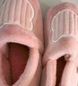 京东京造家居包脚棉拖鞋轻简毛绒保暖包跟棉拖鞋女款 花簇粉40-41 JZ-3222 实拍图